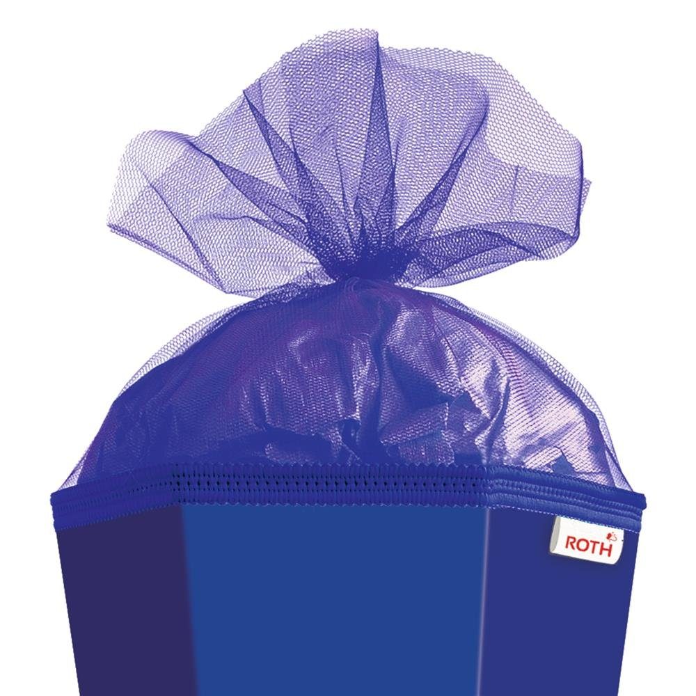 Roth Schultüte Basteltüte Ultramarinblau, 85 cm, eckig, mit blauem Tüllverschluss, Zuckertüte für Schulanfang – Bild 4 von 5
