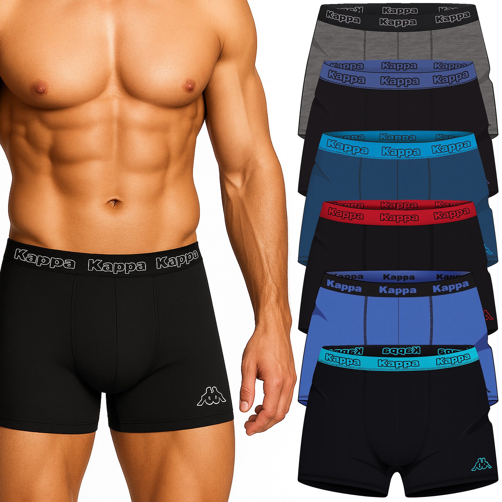 Kappa Boxershorts Herren 6er Pack – Unterhosen Größen M-XXL, Hochwertige Ba günstig online kaufen