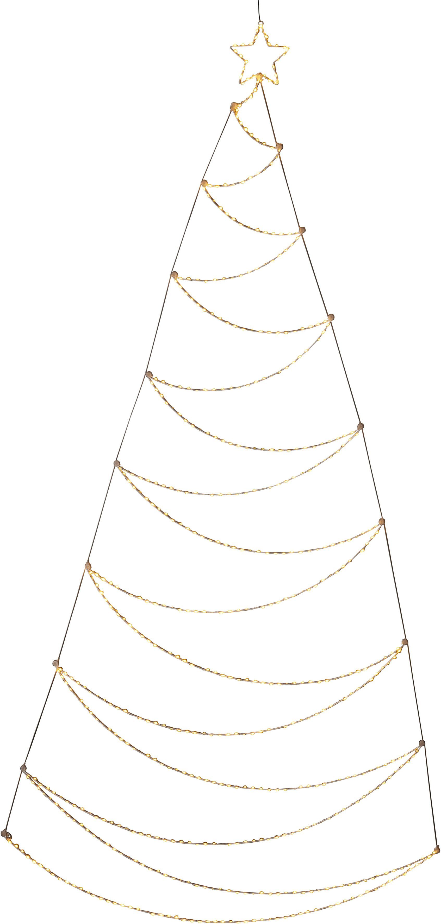 Metallweihnachtsbaum, integriert, Dekolicht Extra-Warmweiß LED 567 fest bernsteinfarbene Dioden, LED KONSTSMIDE weiß, LED