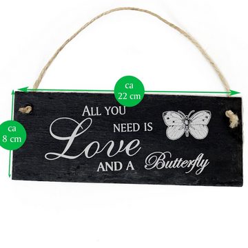 Dekolando Hängedekoration Schmetterling 22x8cm All you need is Love and a Butterfly