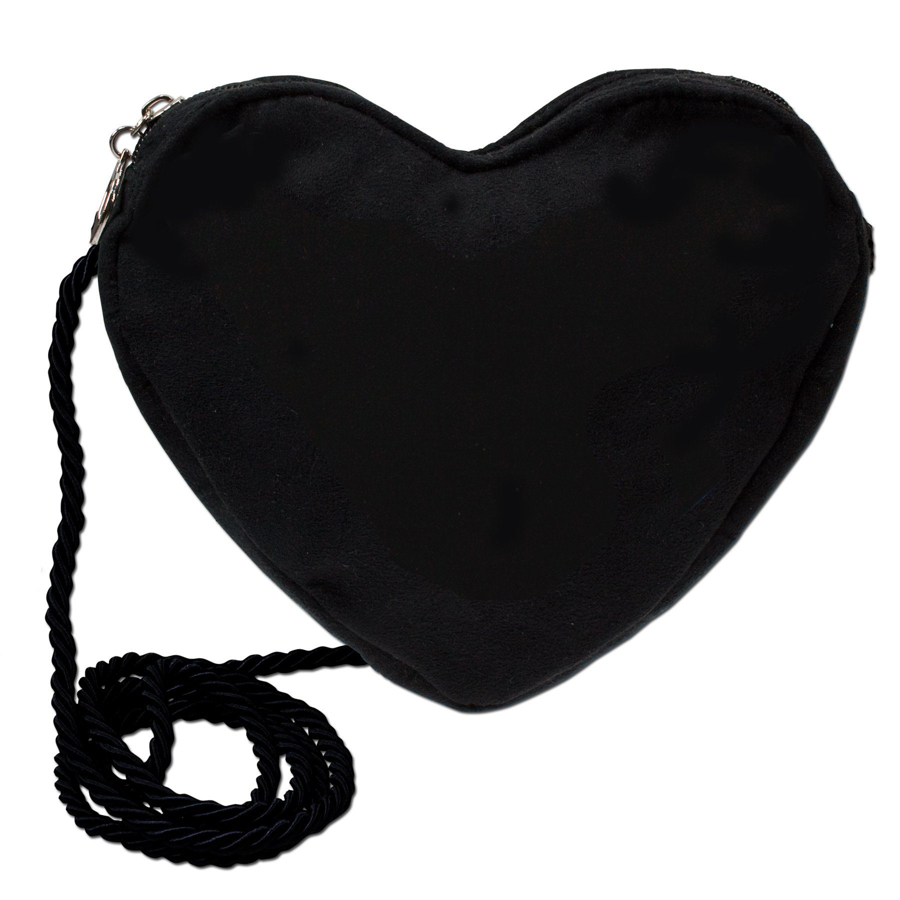 Alpenflüstern Schultertasche Herztasche (schwarz), - Damen Trachtentasche in Herzform, Schultertasche fürs Dirndl, Herz Handtasche zur Tracht, Dirndltasche