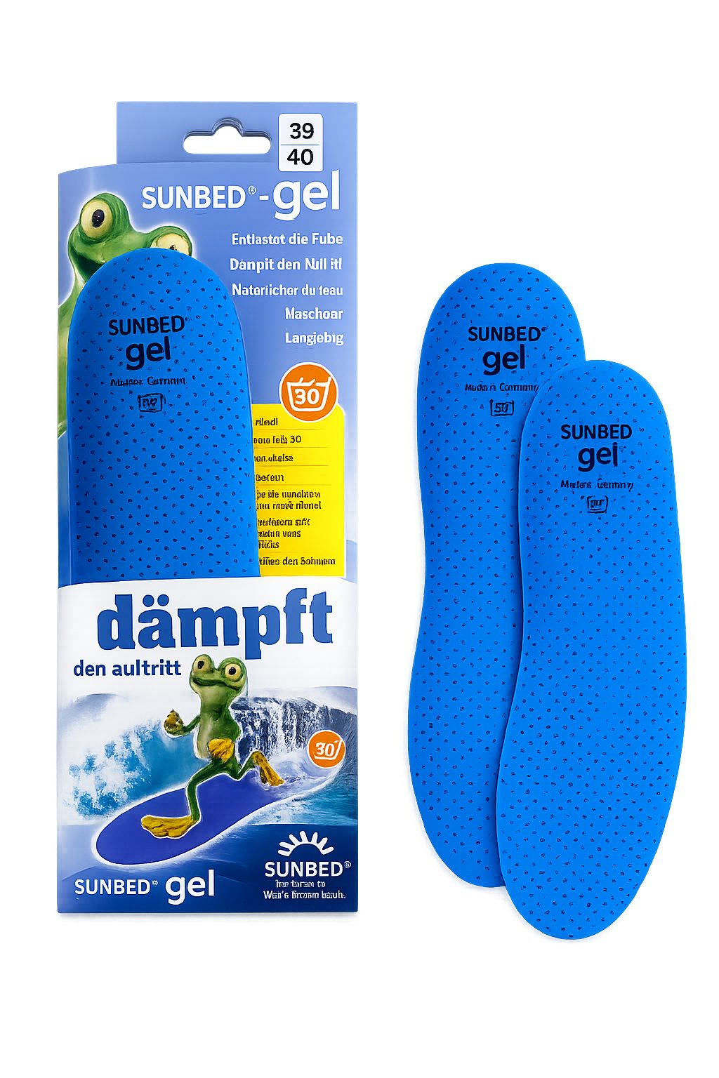 Einlegesohlen SUNBED Spannrit Gel – Komfort-Einlegesohle mit Dämpfungseffekt