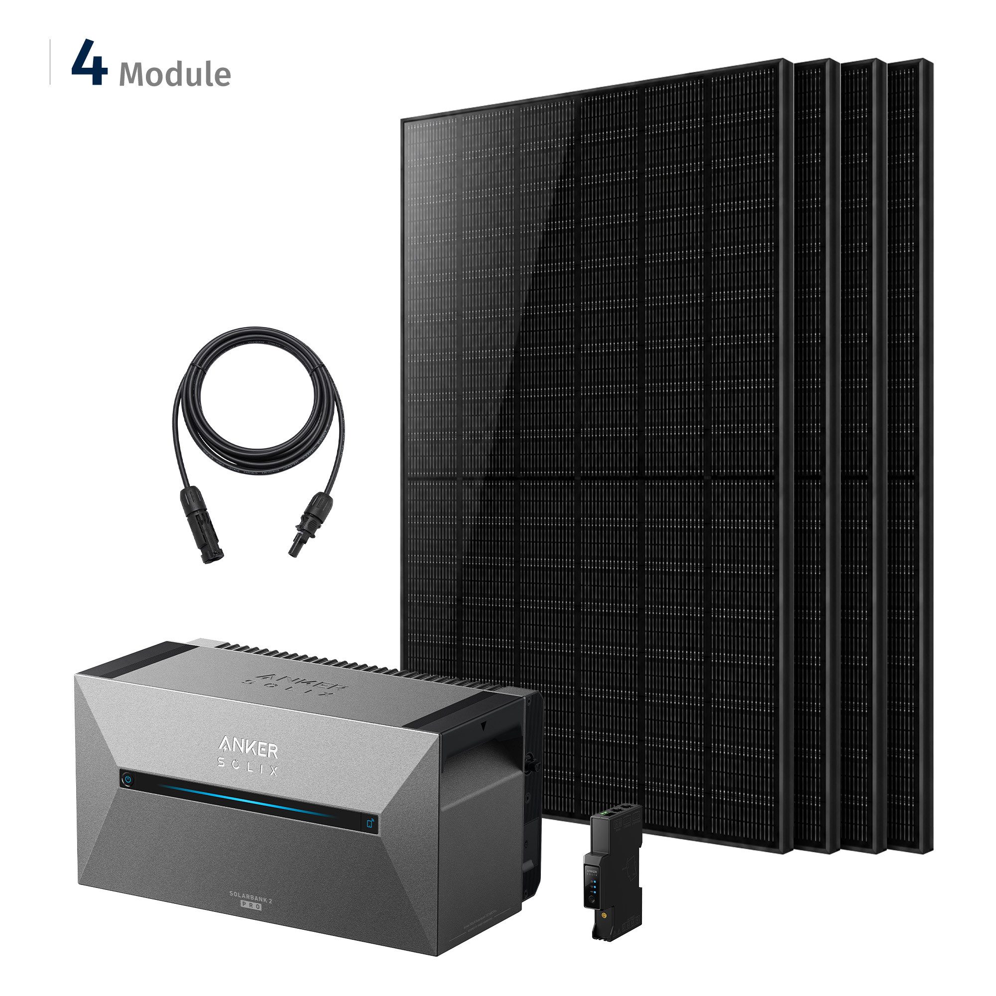 SolarMars Balkonkraftwerk 2000W mit Speicher Anker Solix Solarbank 2 E1600 Pro + BP2700 optional, 2000 W, 0% MwSt