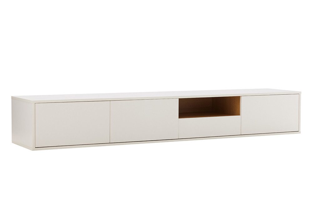 riess-ambiente TV-Board LOFT 200cm weiß/natur - hängend, Eichen-Design, 7 Fächer, Schublade (Einzelartikel, 1 St), Sideboard mit Ablage & Stauraum- ideal für Flur, Wohnbereich & TV-Ecke
