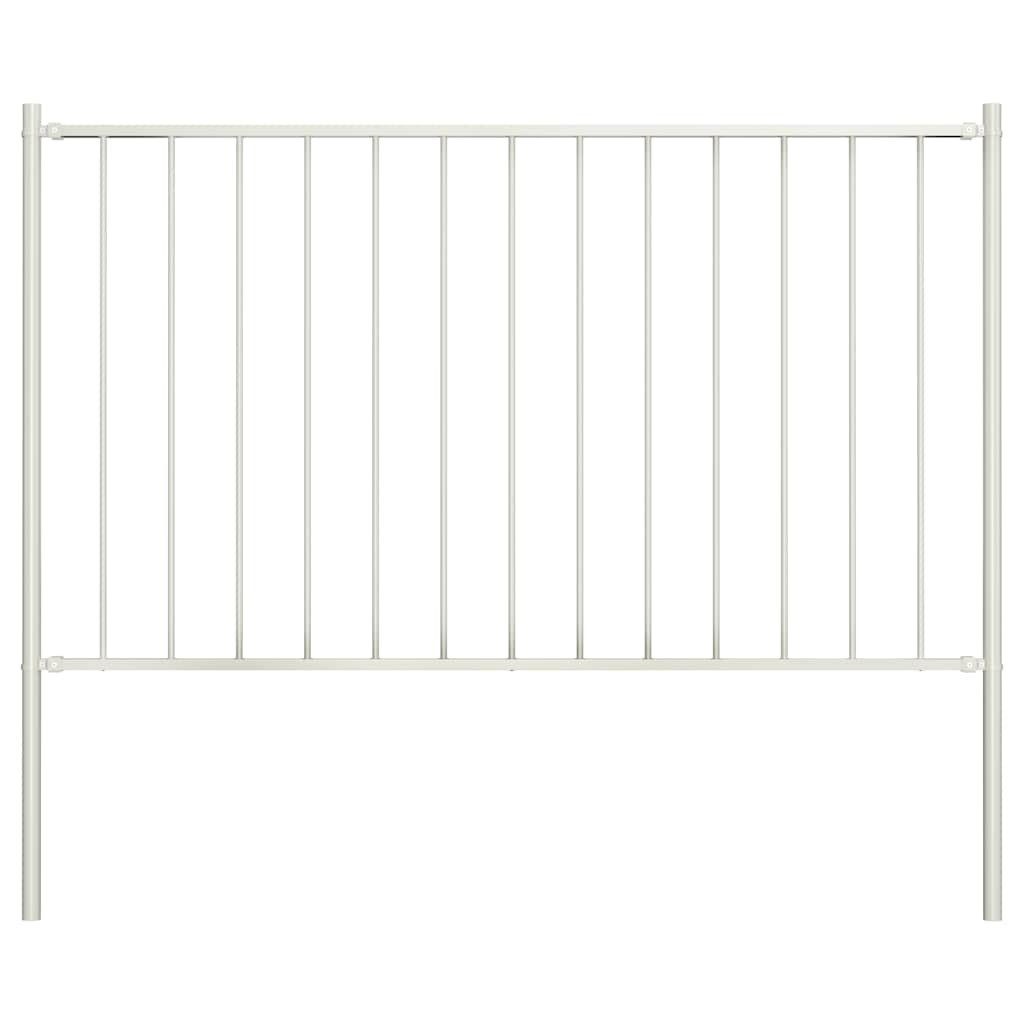 furnicato Zaun Gartenzaun Woerden aus pulverbeschichtetem Stahl 170x175 cm Weiß, (1-St), Witterungsbeständige Zaunanlage inkl. Pfosten und Montagematerial