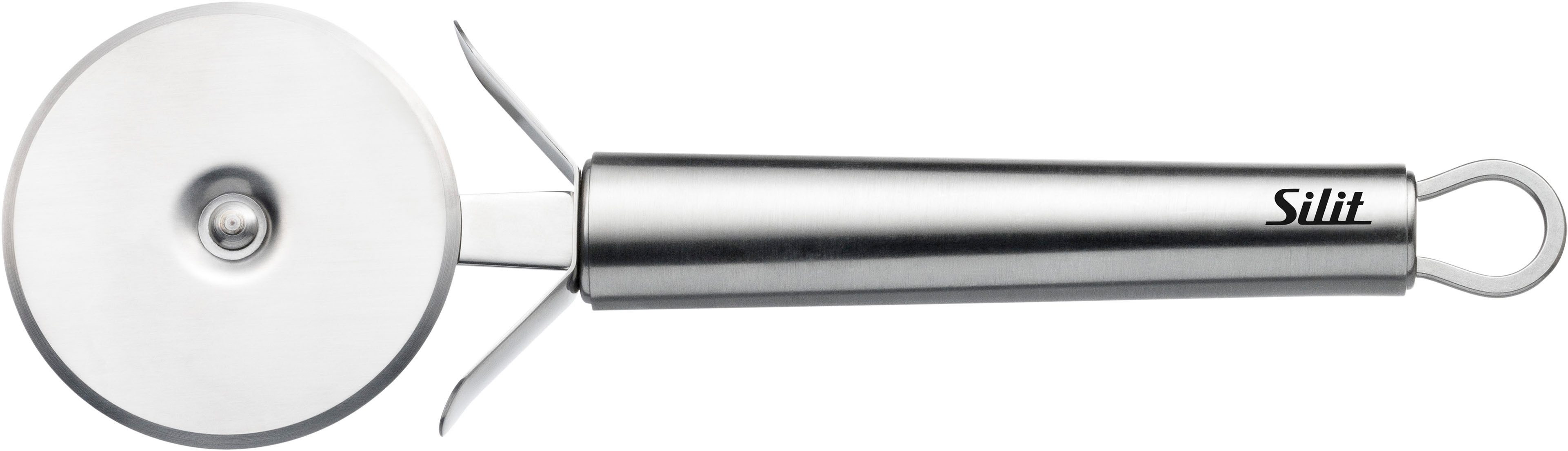 Silit Pizzaschneider Classic Line, Pizzaschneider 22 cm, scharfes Schneidrad, Fingerschutz, Edelstahl