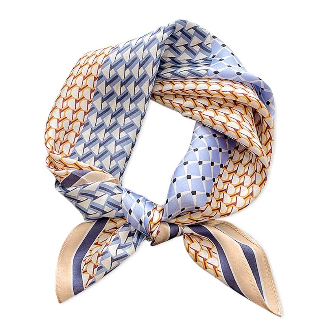 FLASMR Seidentuch Retro-Seidenschals für Damen, Quadratisch Seidenschal, (Packung, 1-St), mit modischemMustermix, Mit Ornament-Mustern