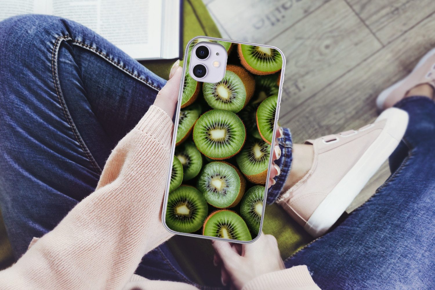 MuchoWow Handyhülle für Apple iPhone 11 Kiwi - Obst - Grün, Smartphone-Bumper, Print, Handy Schutzhülle Dünn