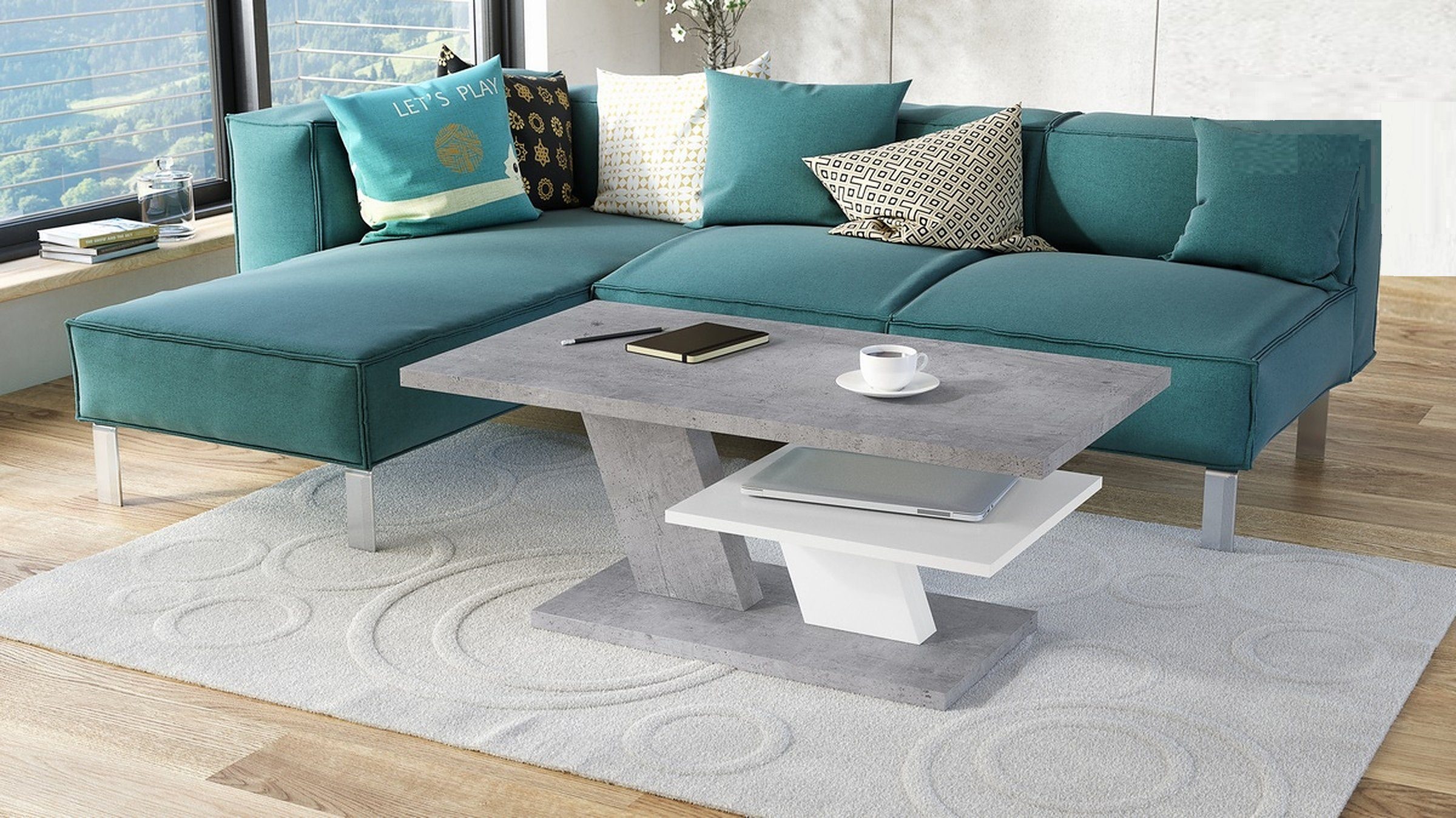Mazzoni Couchtisch Cliff Beton Betonoptik / günstig online kaufen