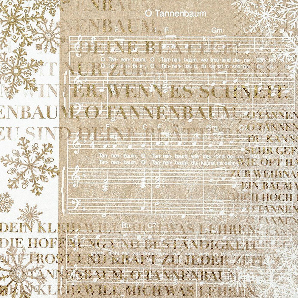 HOME FASHION Papierserviette 20 Салфетки Lasst uns singen - Weihnachtslieder 33x33cm, (20 St)