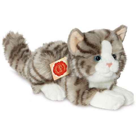 Teddy Hermann® Kuscheltier Katze liegend, 20 cm, zum Teil aus recyceltem Material