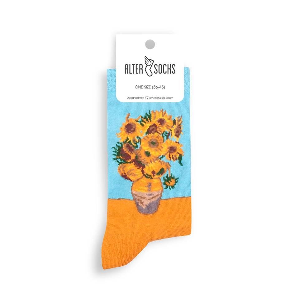 AlterSocks Freizeitsocken Lustige Socken Blumen Socken Damen & Herren Unisex Größe 36 – 45 (1 Paar) | Kompressionsstrümpfe