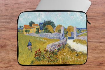 MuchoWow Laptop-Hülle Bauernhaus in der Provence - Vincent van Gogh 17 Zoll, Laptopsleeve, weiches Innenfutter zum Schutz Kratzern, Laptoptasche