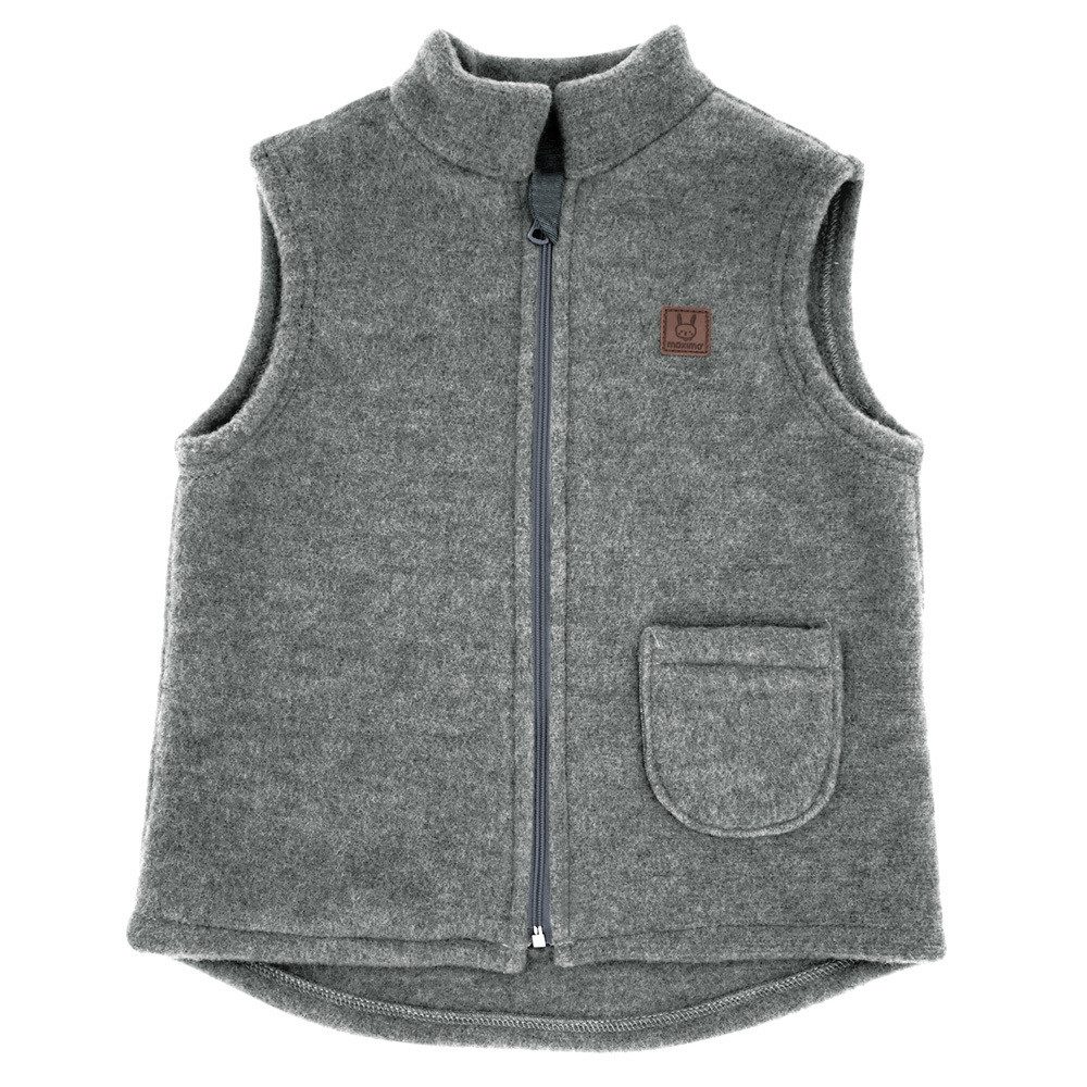 MAXIMO Fleecejacke GOTS MINI-Weste, Wollfleece kbT, Jersey, Reißverschluss (1-St) Wollfleece