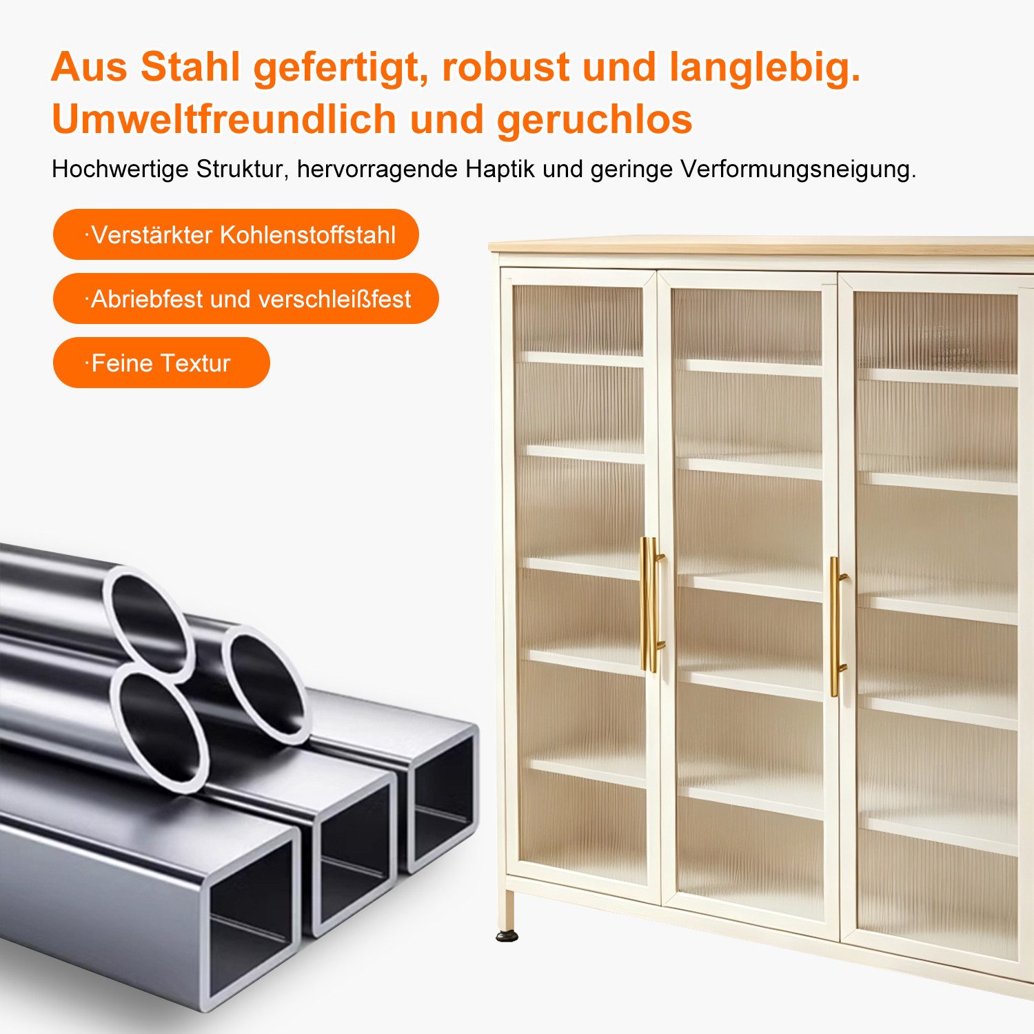 FOXSPORT Schuhschrank 7 Ebenen, mit verstellbaren Ablagen, 2- oder 3-türig (im Flur Diele, 32 cm tief) Schuhkommode mit Türen, Vitrinenschrank, Regalschrank