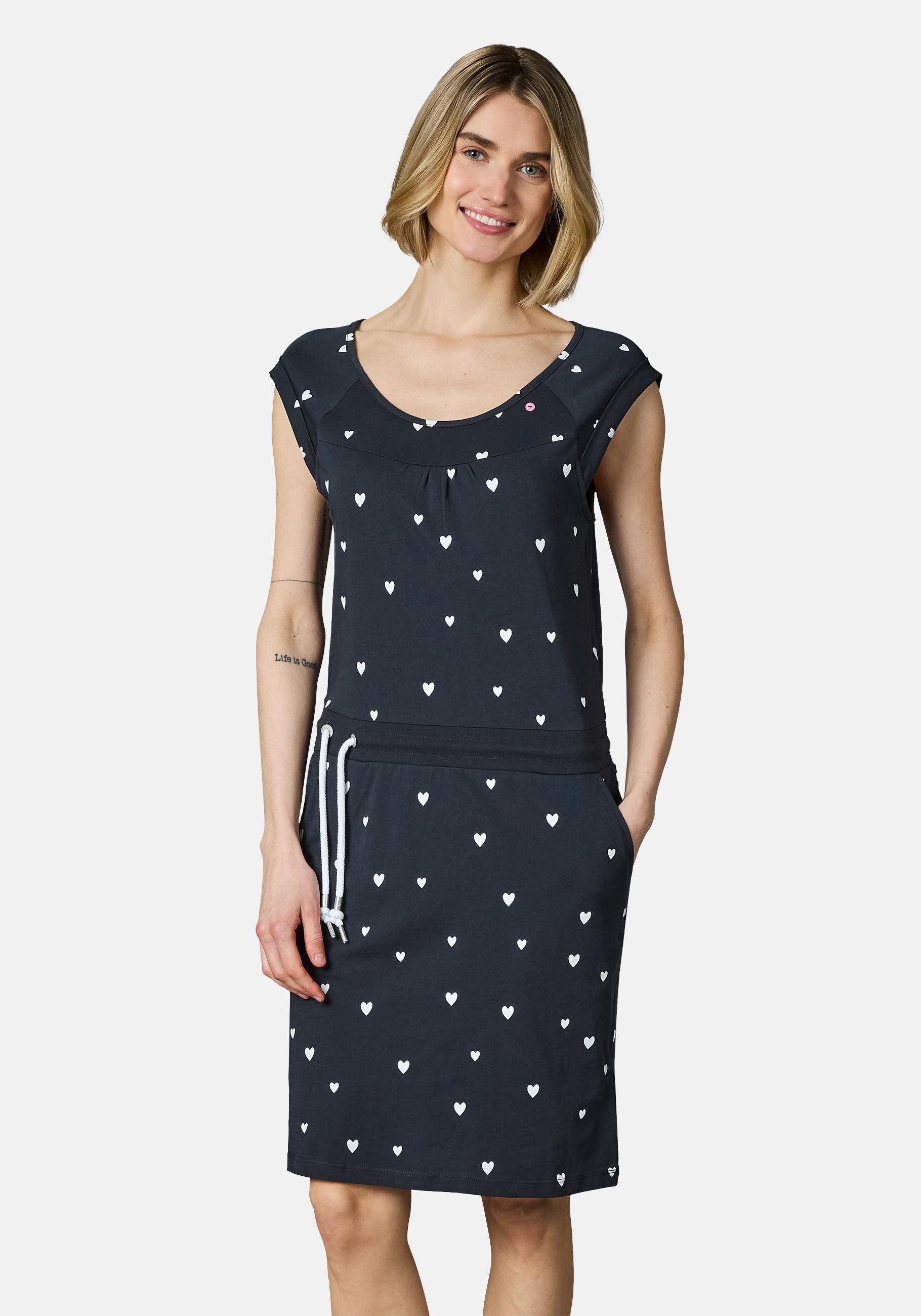 Ragwear Sommerkleid Penelope Hearts YOUMODO leichtes Baumwoll Kleid mit verspieltem Print
