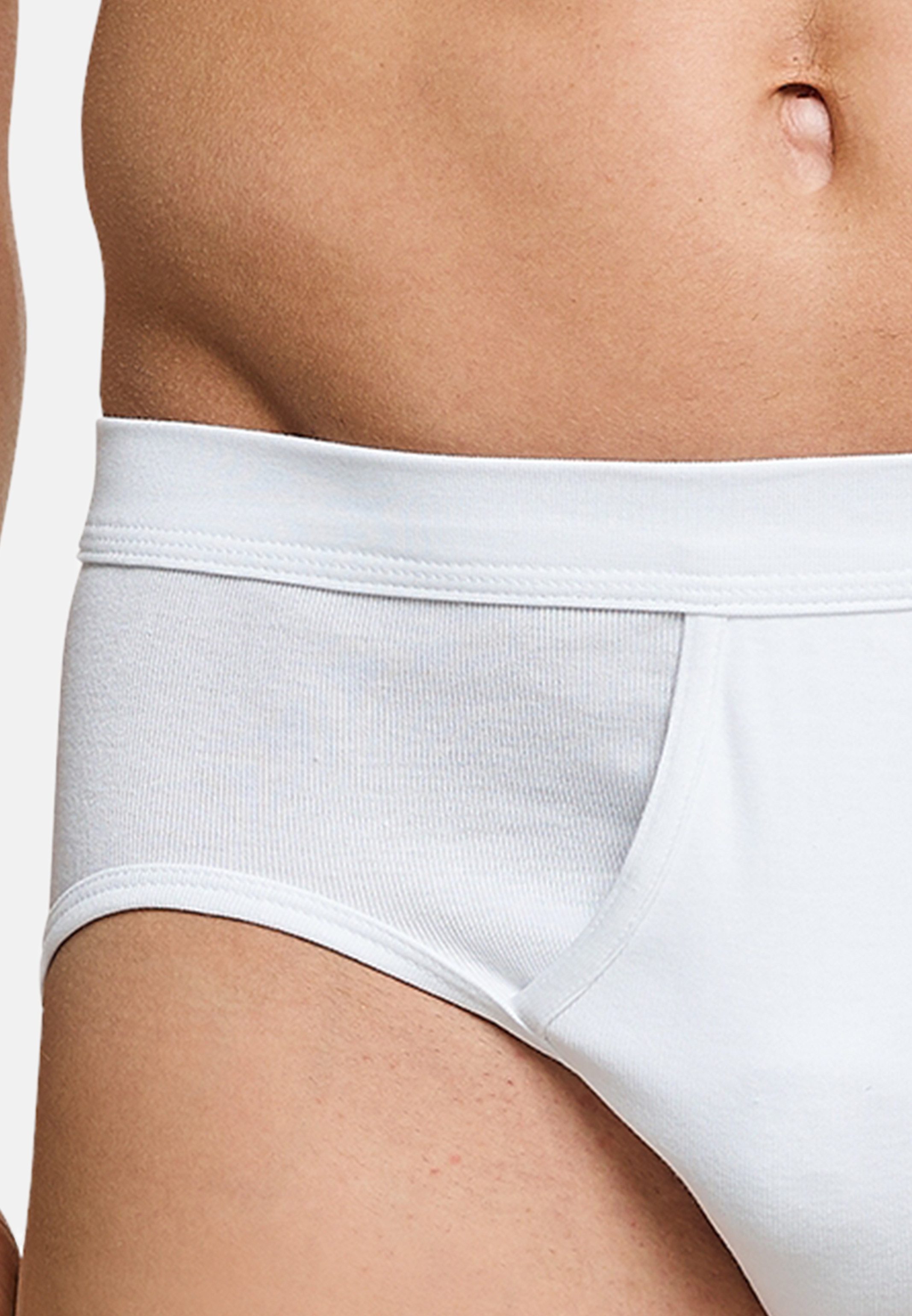 Schiesser Slip 4er Pack Cotton Essentials Feinripp (Spar-Set, 4-St) Slip / Unterhose - Baumwolle - mit Eingriff - Strapazierfähig