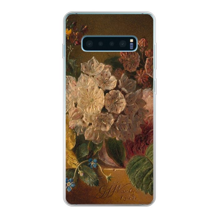 MuchoWow Handyhülle Blumen - Gemälde von G.J.J Van Os Phone Case Handyhülle Samsung Galaxy S10+ Silikon Schutzhülle