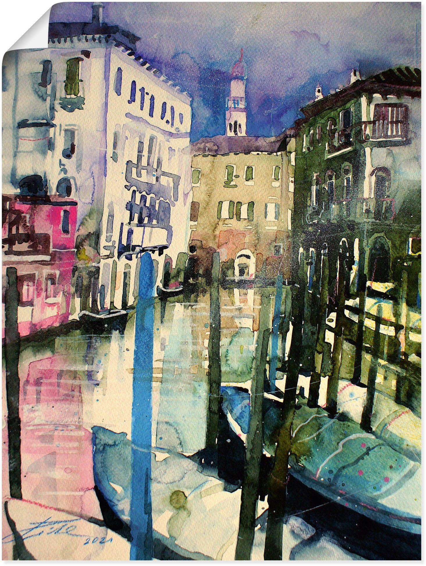 Größen (1 Leinwandbild, Wandaufkleber St), Poster Fondamenta Venedig oder Wandbild als Artland in Alubild, Venedig, Malcanton, versch.