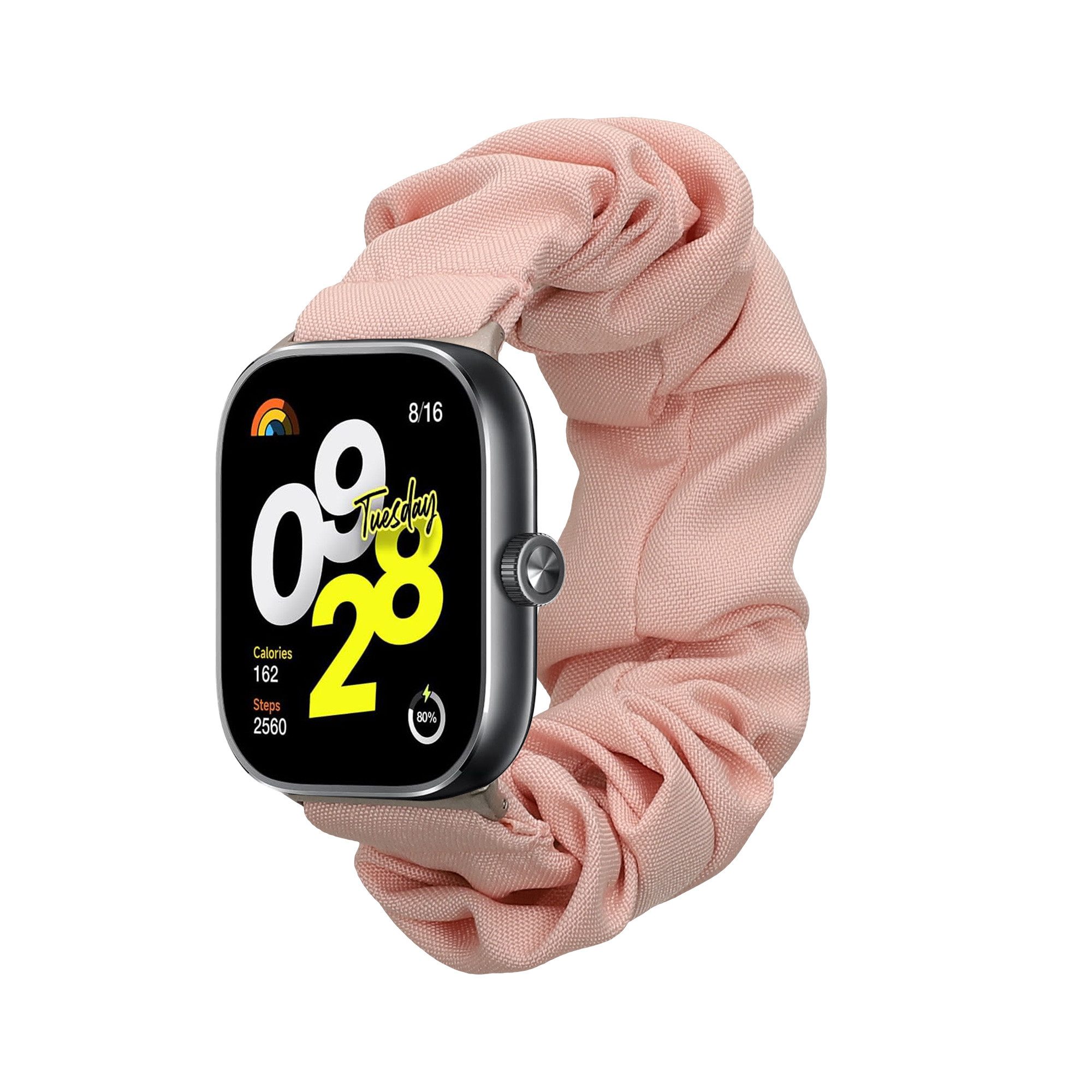 kwmobile Smartwatch-Armband Ersatz Armband für Xiaomi Redmi Watch 5 & 4 / Smart Band 8 Pro / Smart, Smartwatch Scrunchie Strap Altrosa