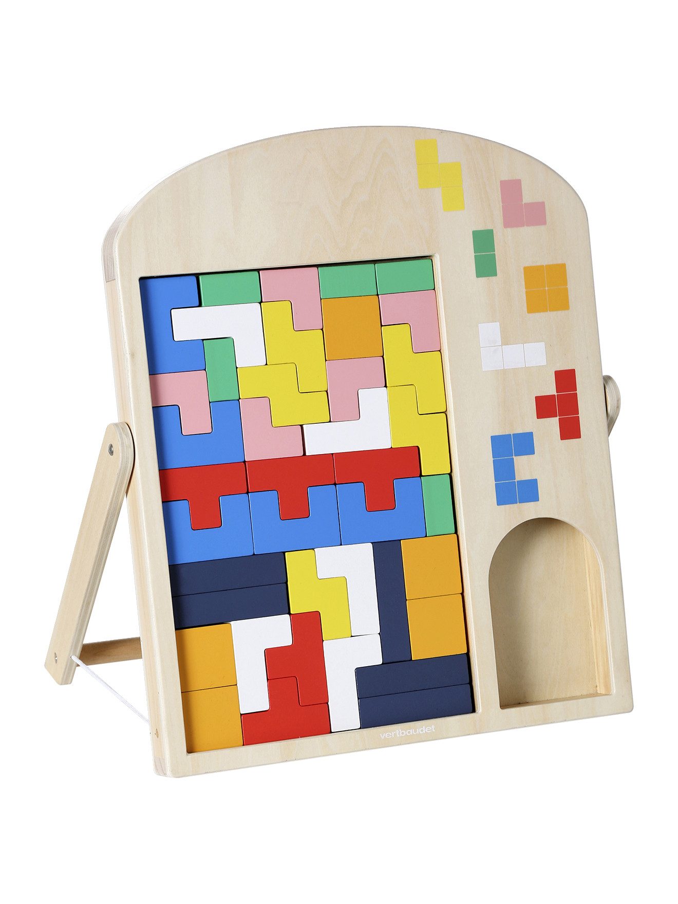 vertbaudet Lernspielzeug Buntes Kinder Konstruktionsspiel aus Holz FSC®