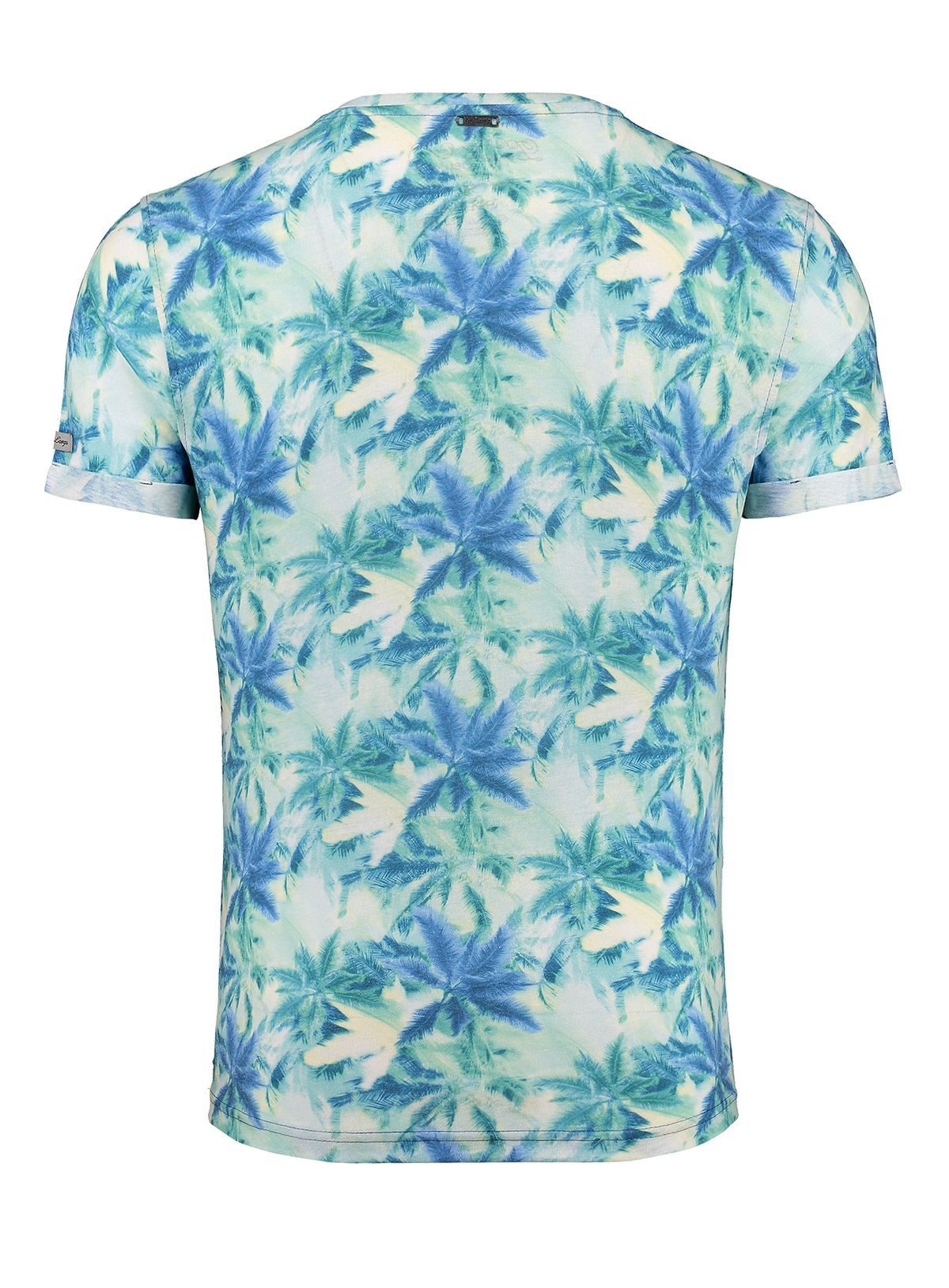 Key Largo T-Shirt Florida Hawaii Look Palmennmuster MT00403 Rundhals-Auschnitt bedruckt kurzarm slim fit