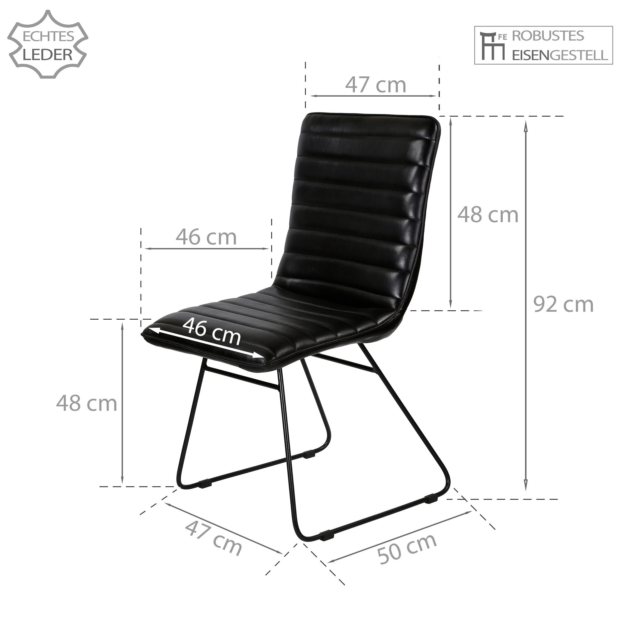 Casa Moro Esszimmerstuhl Lederstuhl schwarz Polsterstuhl günstig online kaufen