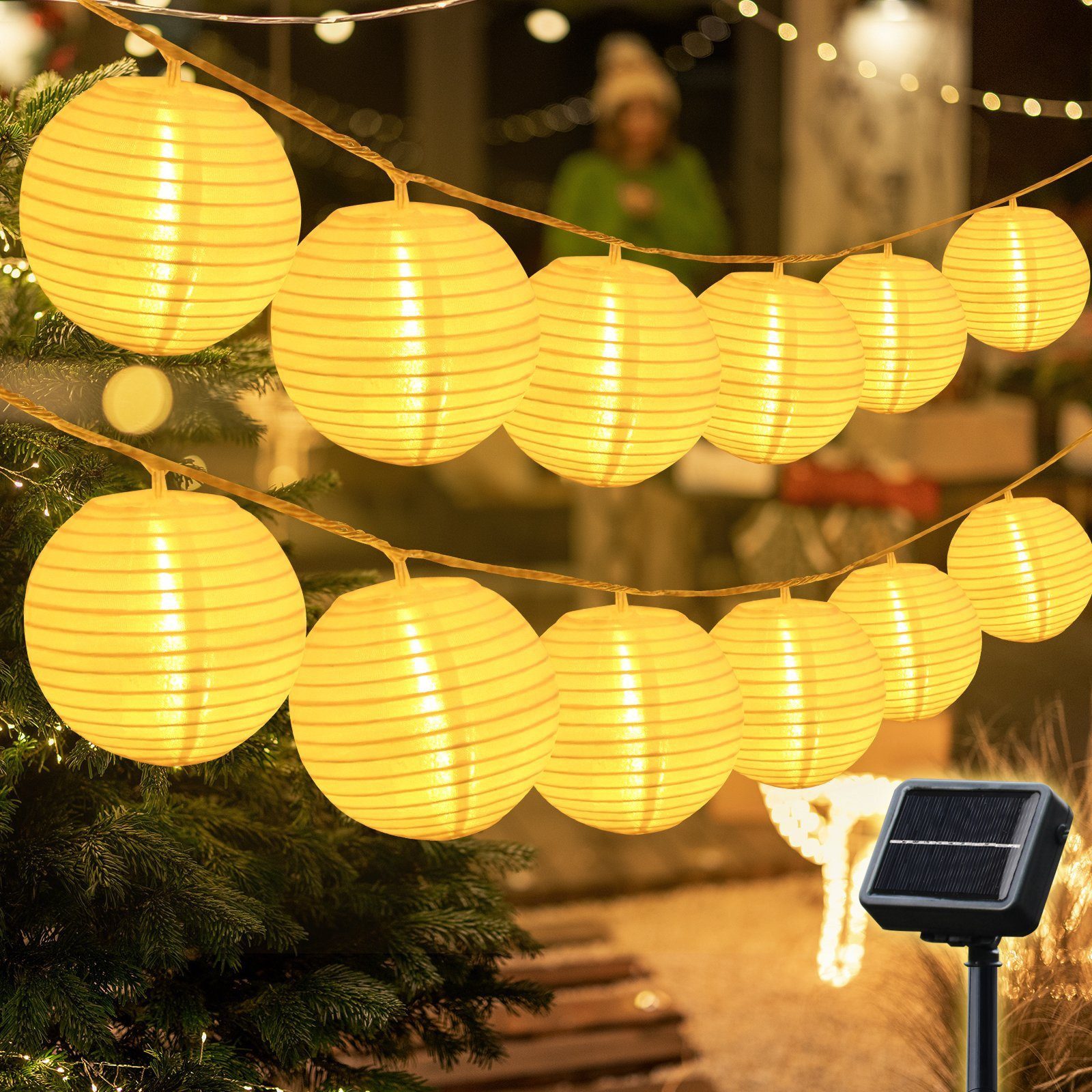 Salcar LED-Lichterkette LED Lichterkette Lampion Außen, günstig online kaufen
