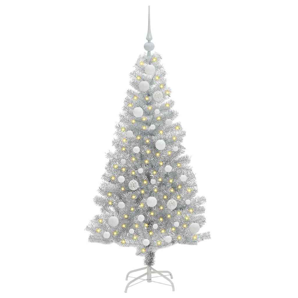vidaXL Künstlicher Weihnachtsbaum Weihnachtsbaum Silber 120 cm PET