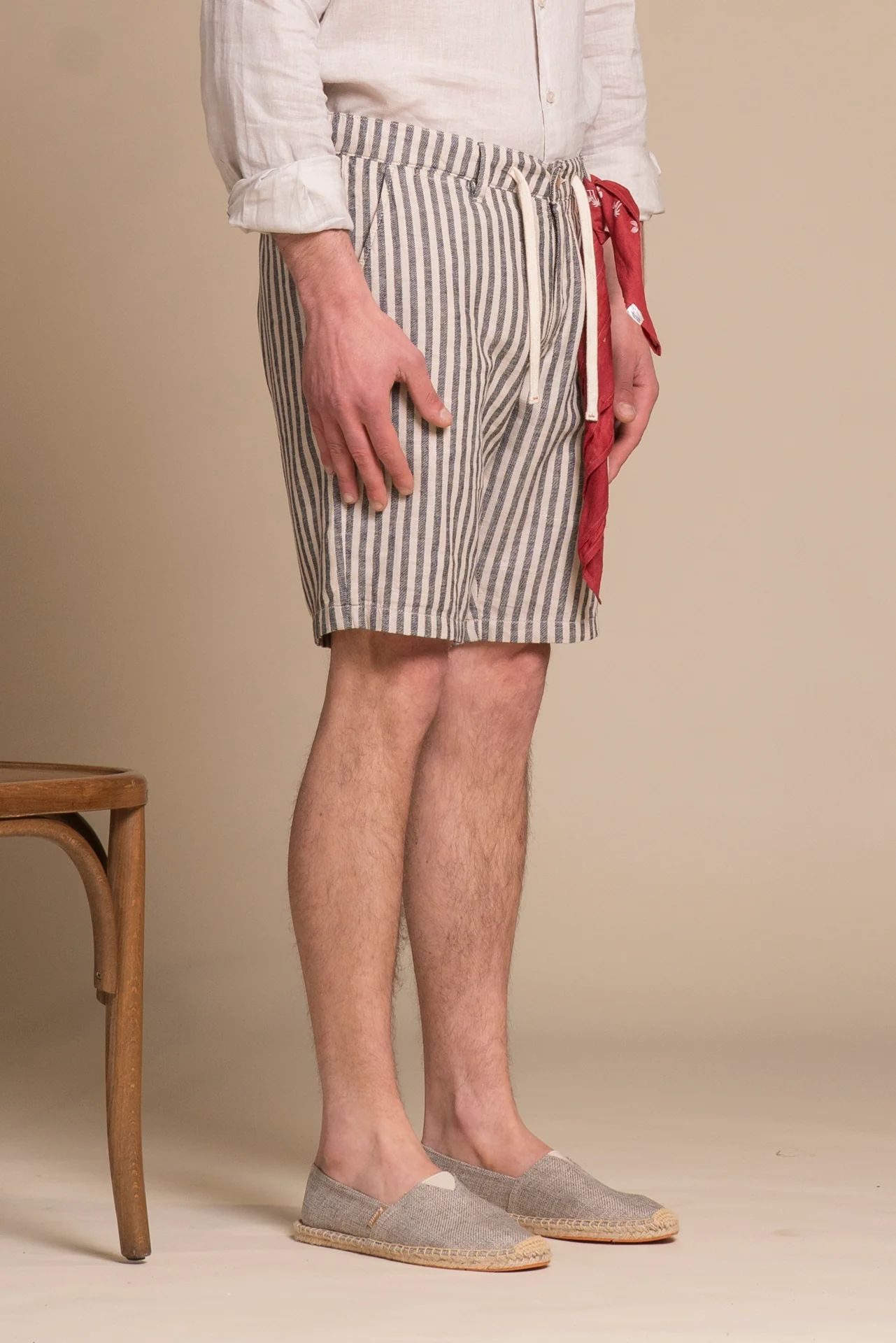 IMPURE Chinoshorts - gestreifte Shorts für Herren - kurze Hose