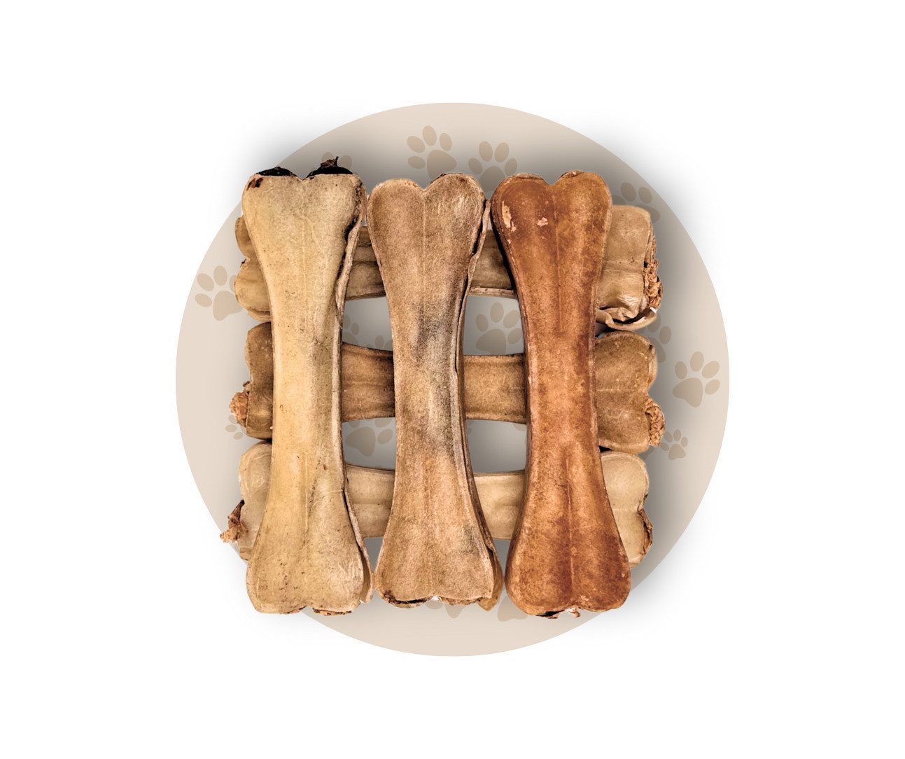 Warnick´s Tierfutterservice Kauknochen mit Pansen 12cm - gefüllte Hundeknochen, Leckerli für: Hunde