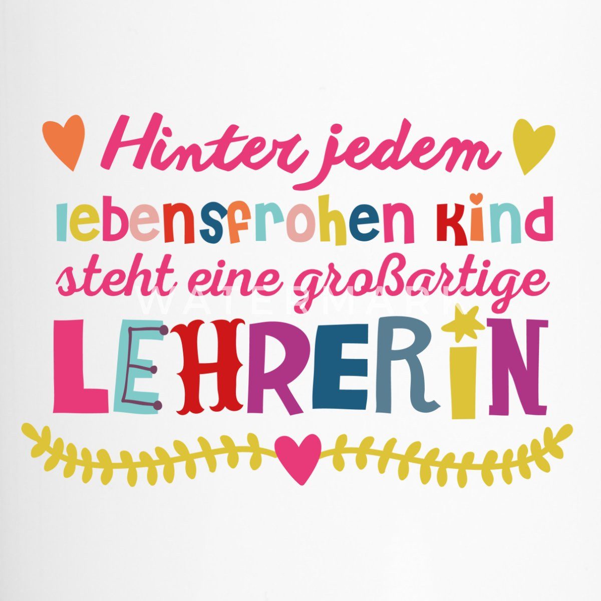 Spreadshirt Tasse Lehrerin Mit Herz Schule Abschiedsgeschenk Thermobecher mit Henkel, Edelstahl