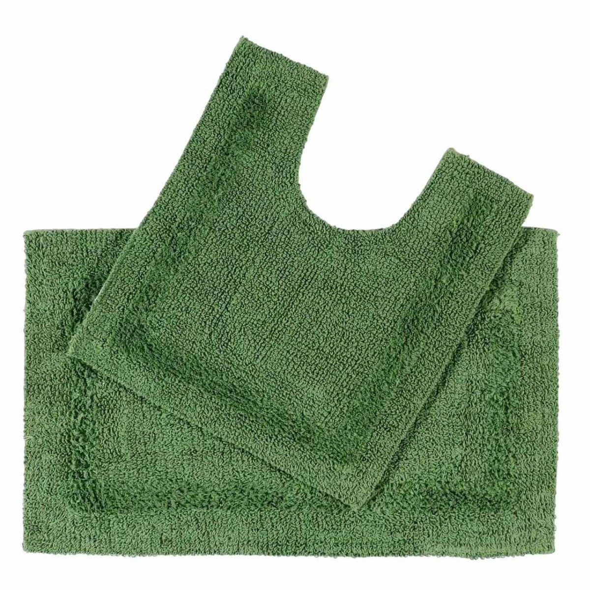 Homescapes Badematte 2-tlg. Badgarnitur flaschengrün aus günstig online kaufen