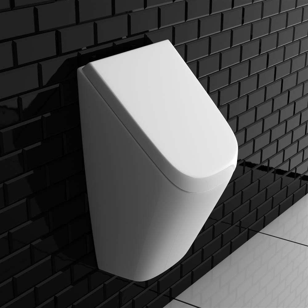 Vitra Urinal Pisoir Komplettset mit Deckel und Absaug-Siphon - Urinalbecken Männer, Keramik, (2-tlg., Pisoar mit Deckel), hygienisches Urinalbecken mit Vitraclean Beschichtung