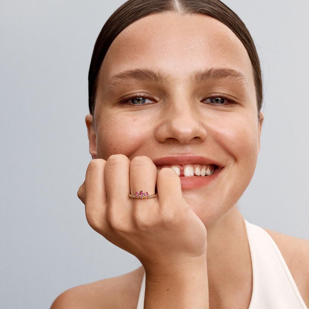 Pandora Fingerring PANDORA Disney Damenring Rapunzels Krone, vergoldet, Zir günstig online kaufen