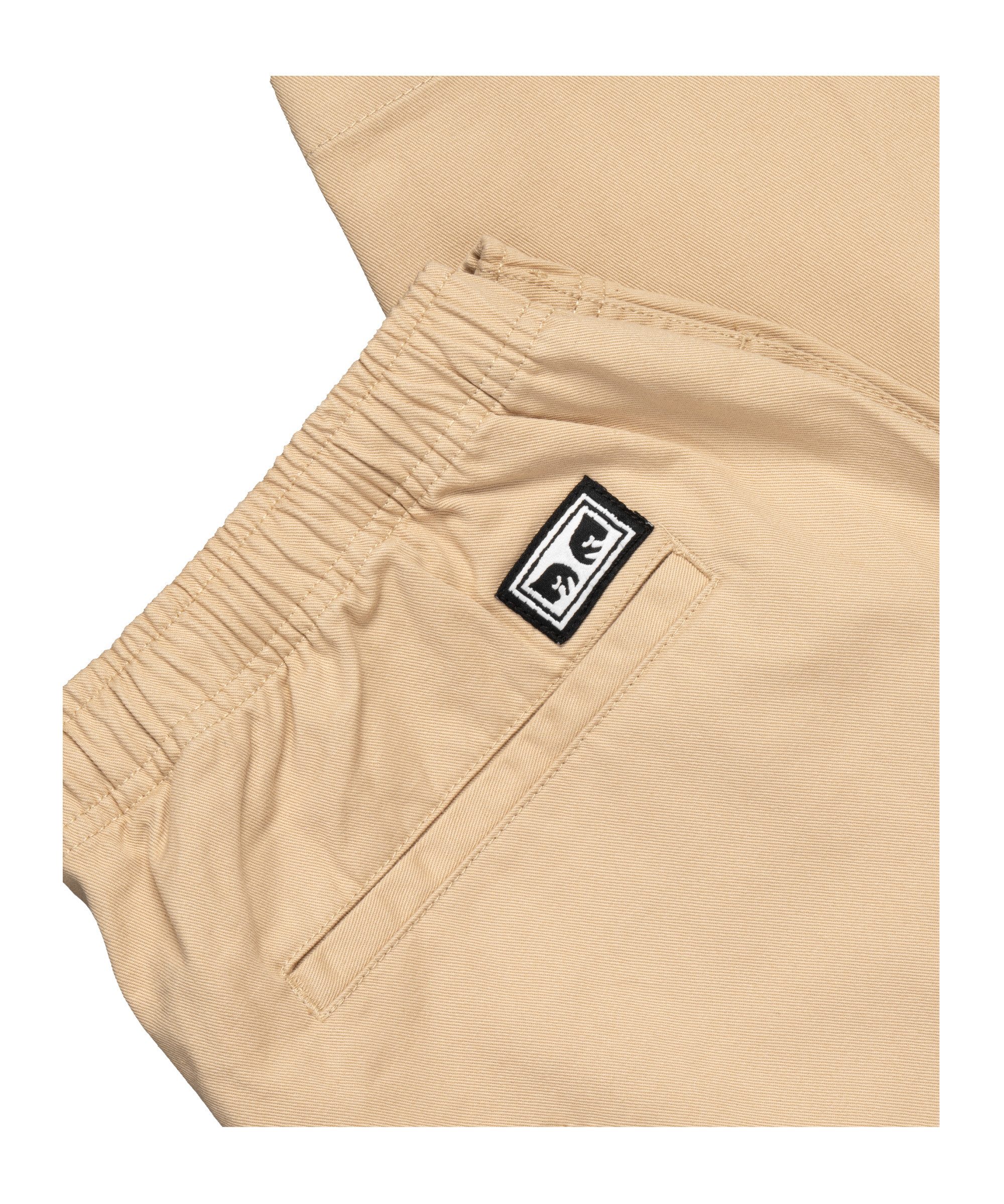 OBEY Jogginghose Obey Easy Twill Hose Beige Shorts Herren