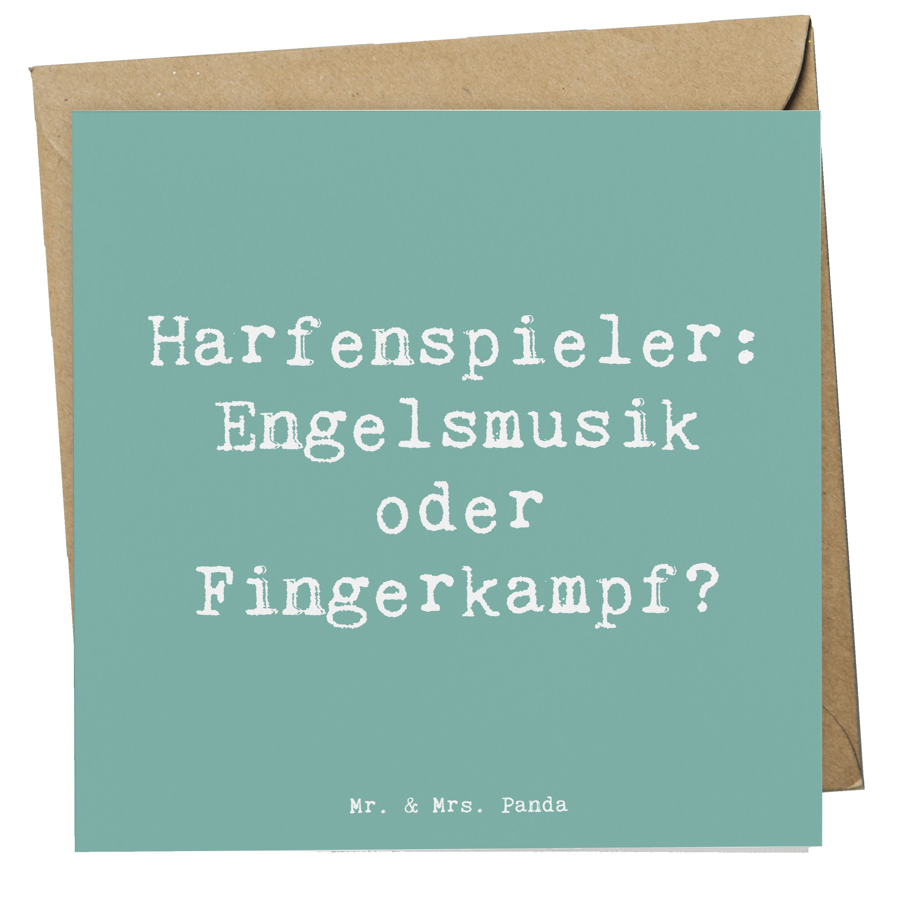 Grußkarte Harfe Melodien - Meeresbrise - Geschenk, Instrumentenspiel, himmlisch