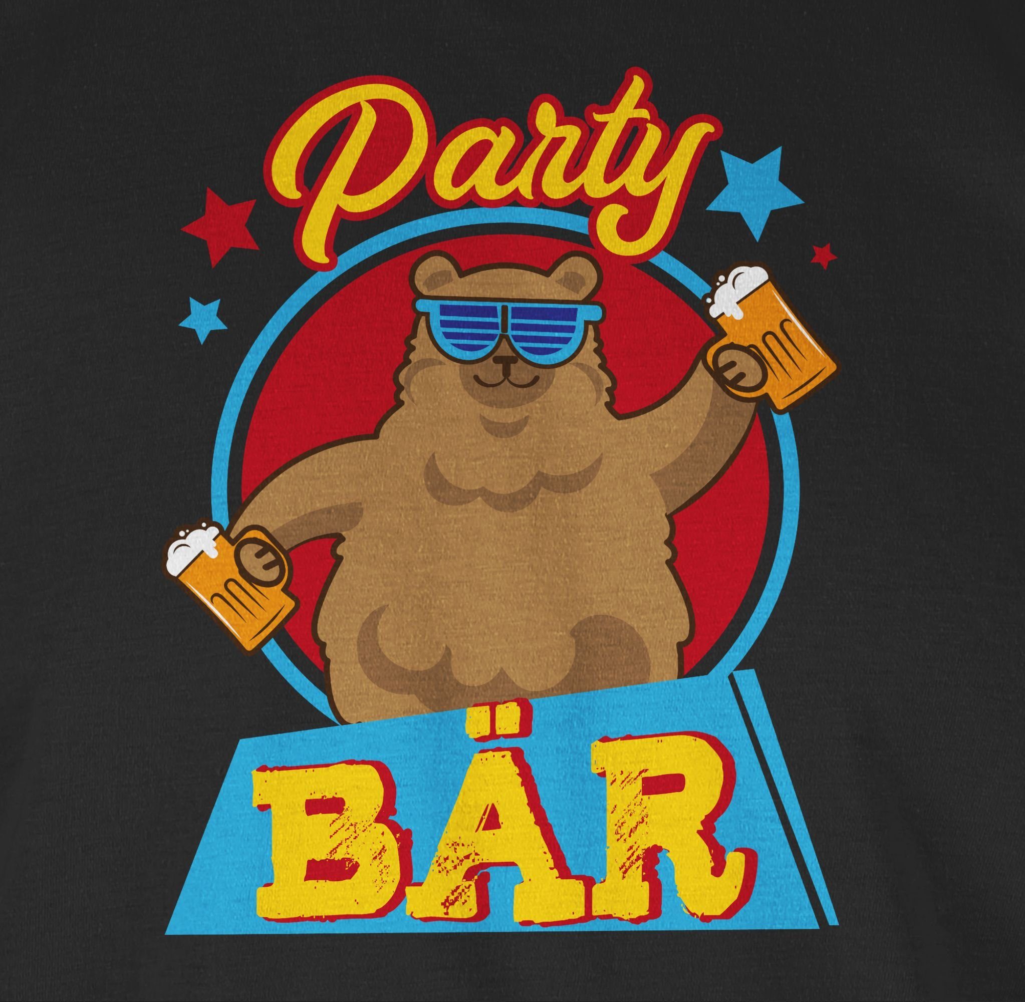 Party 1 T-Shirt Herren Party Bär Shirtracer Alkohol & Schwarz