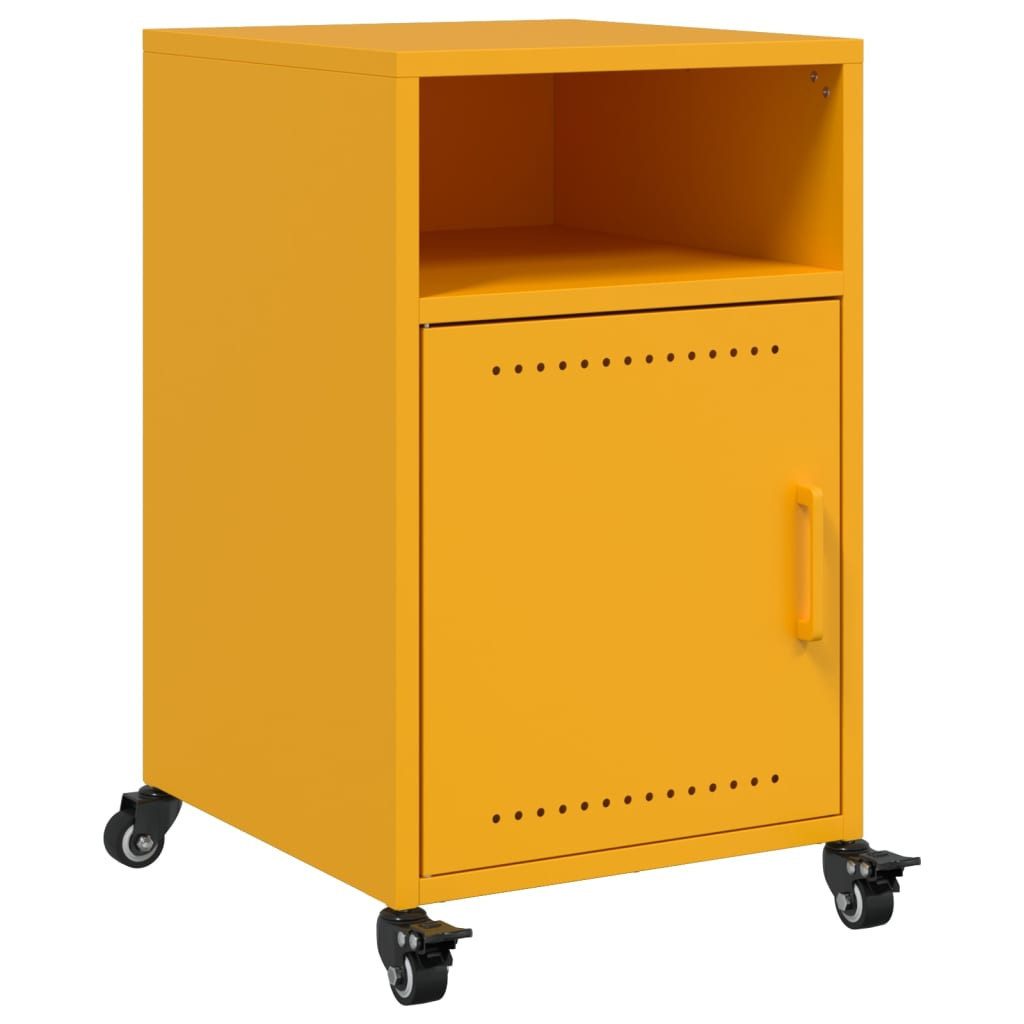 vidaXL Nachttisch Nachttisch Senfgelb 36x39x59 cm Stahl (1-St)