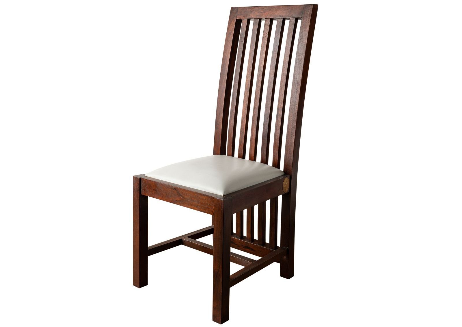 Massivmoebel24 Holzstuhl OXFORD, OXFORD ZENO #30 2er Set 43x50x109 Polster weiss Akazie nougat