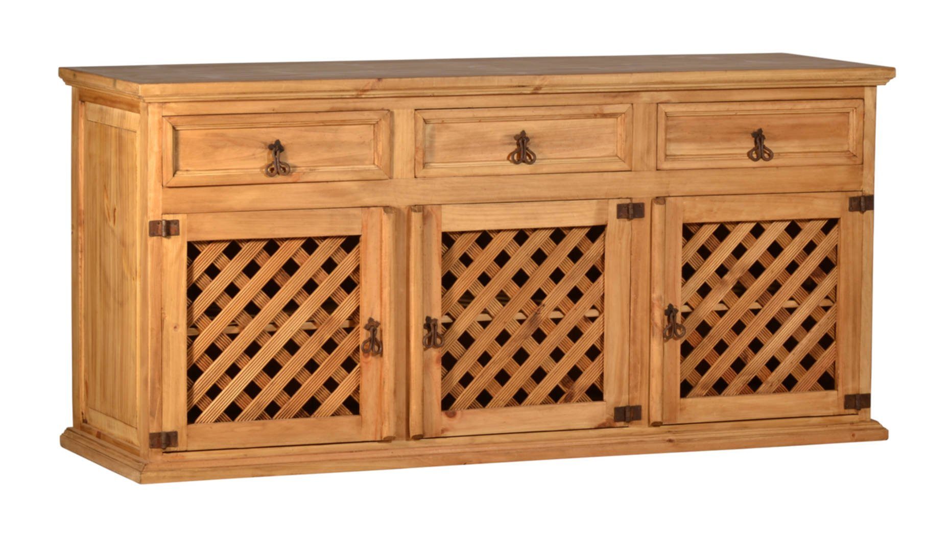 MiaMöbel Sideboard Mexico, aus massivem Pinienholz Honig