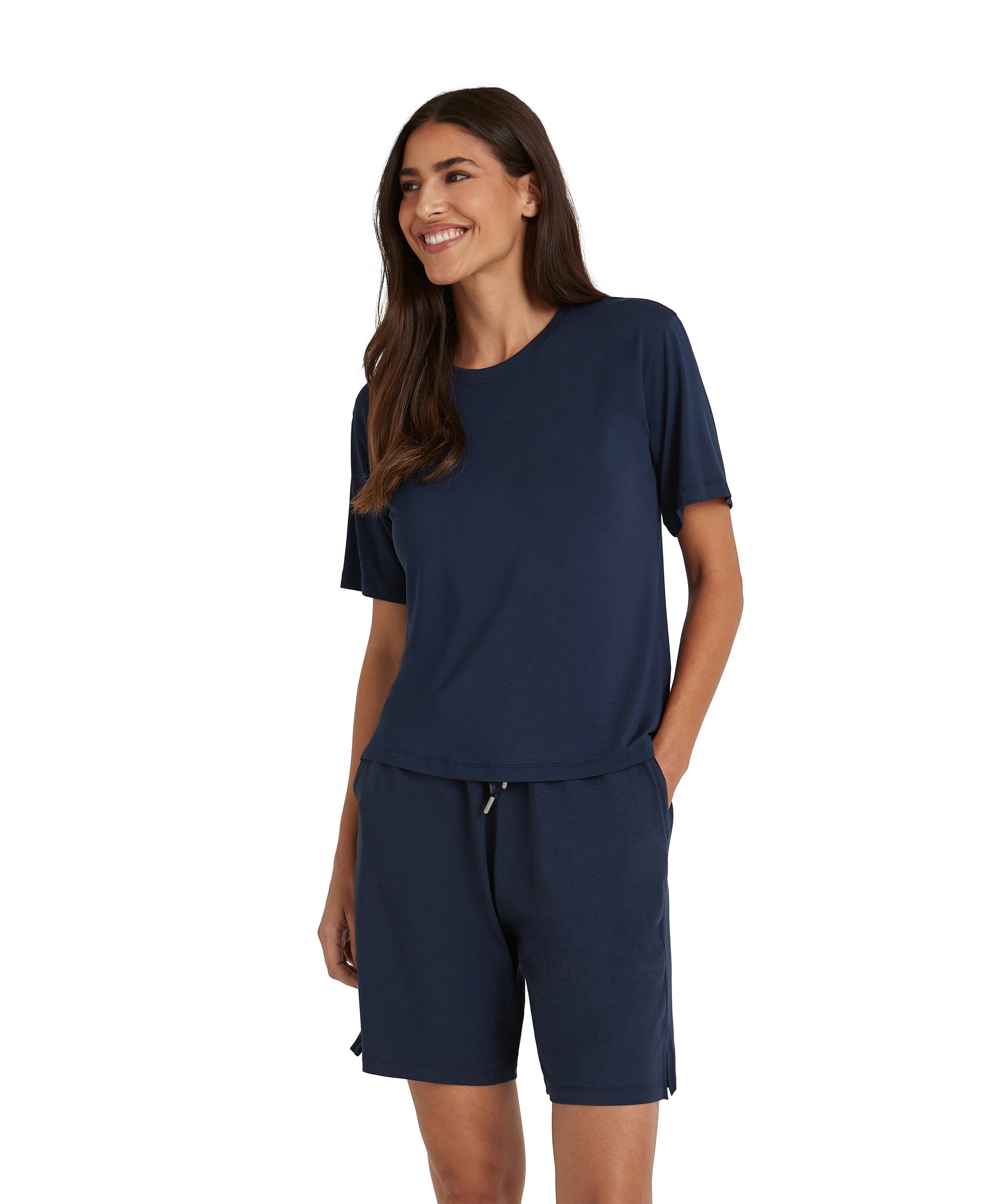FALKE T-Shirt (1-tlg) angenehm weicher Tagekomfort space blue (6116)