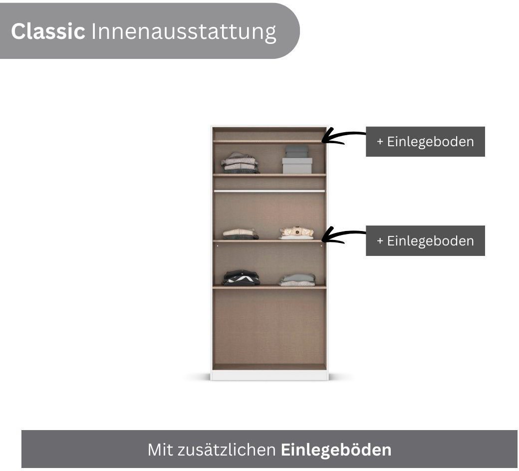 rauch Drehtürenschrank Kleiderschrank Schrank Garderobe COSTA in den Breiten 91/136/181 cm (in 3 Ausstattungen BASIC/CLASSIC/PREMIUM) viel Platz, grifflose Fron – Bild 3 von 5