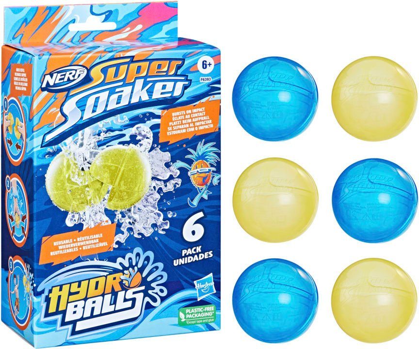 Hasbro Wasserball Nerf 6er-Pack Balls Super Soaker, Hydro