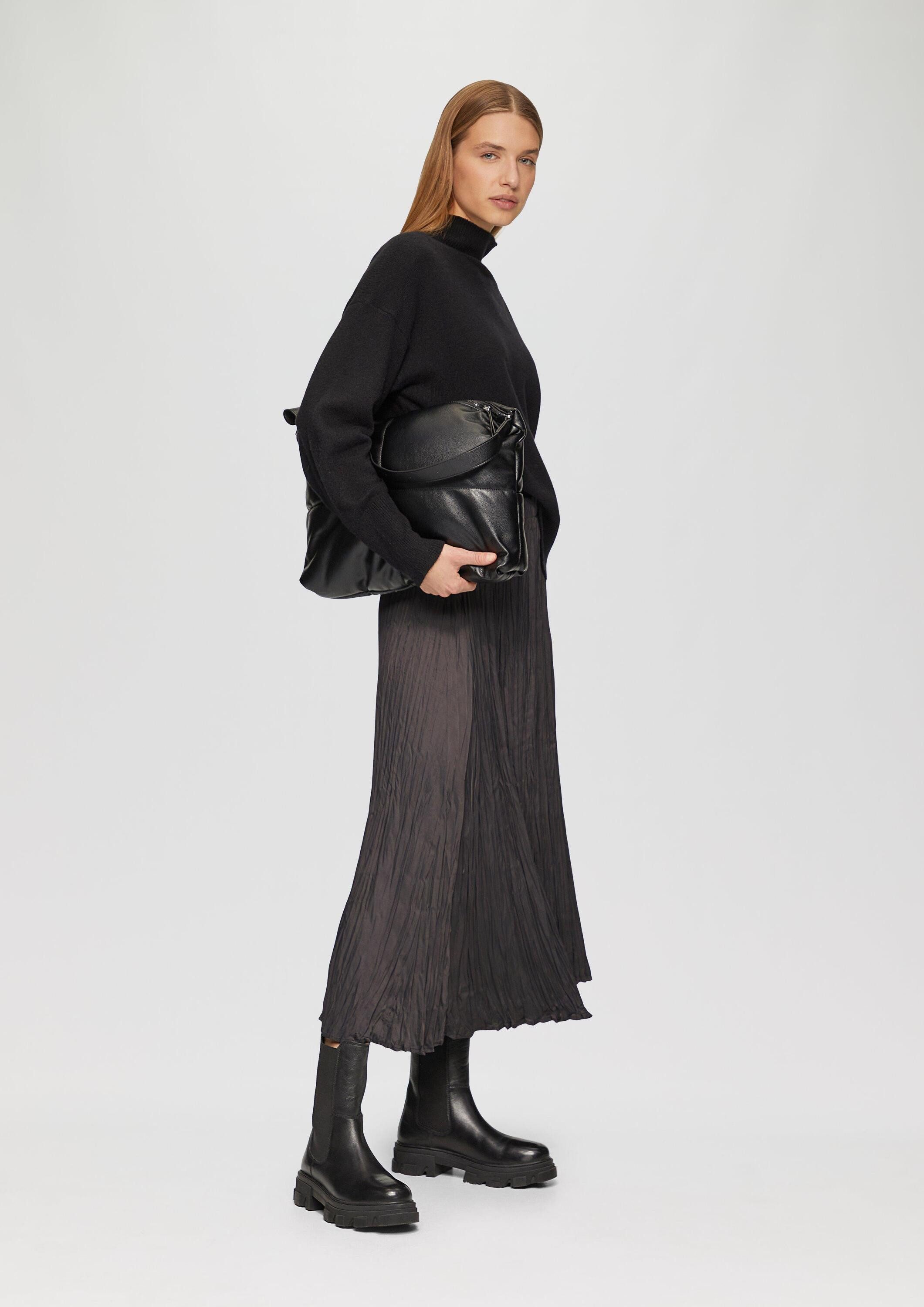 s.Oliver Maxirock Rock Plissierter Midirock aus Satin