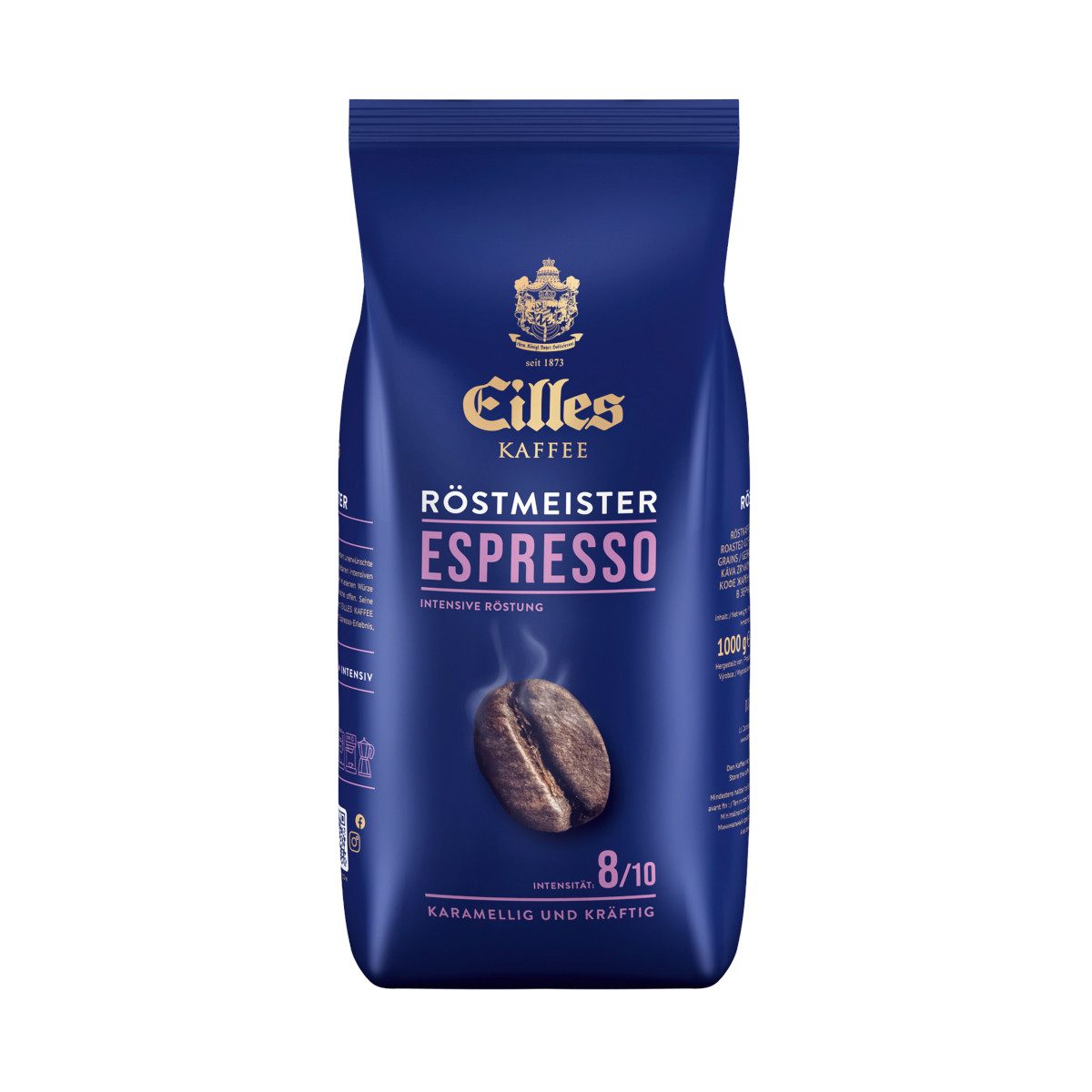 Eilles Kaffee, Eilles Röstmeister Espresso ganze Bohne kräftige Röstung 1000g