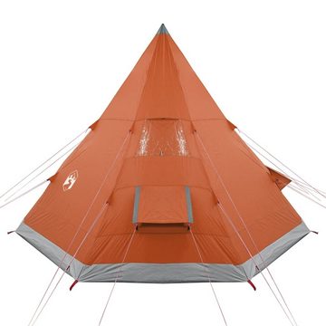 vidaXL Vorzelt Campingzelt 4 Personen Grau Orange 367x367x259 cm 185T Taft