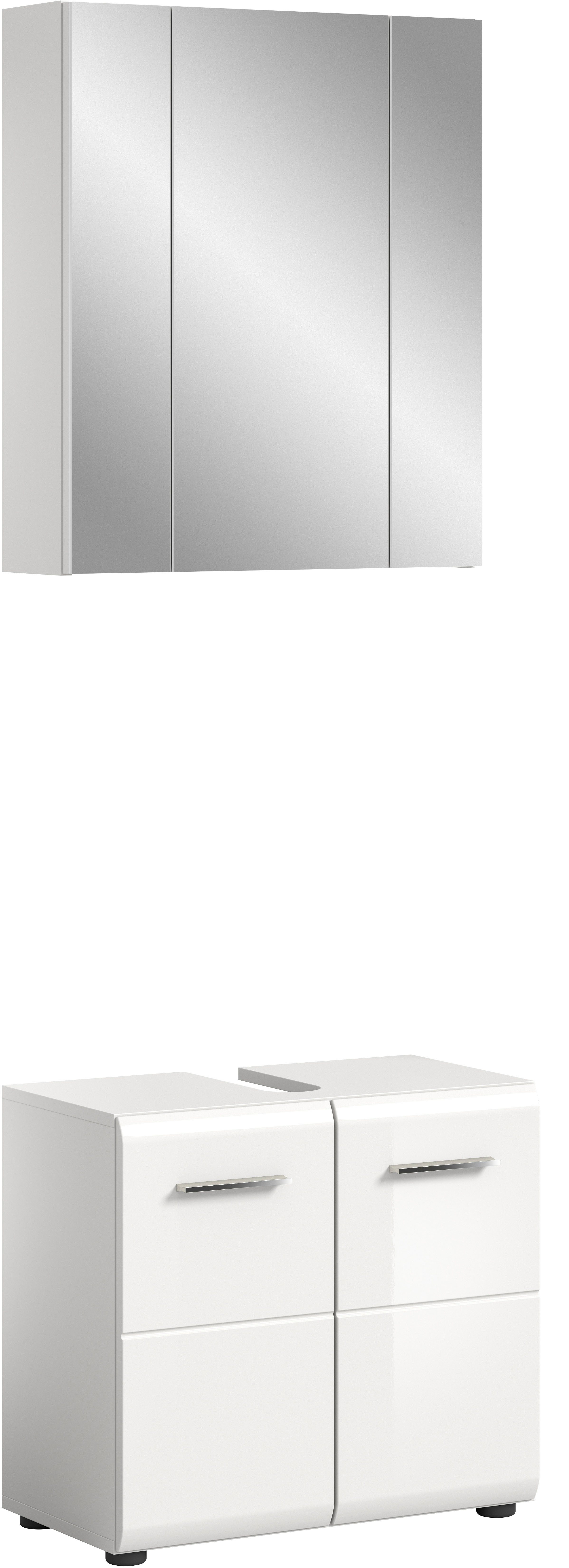Badmöbel-Set FLORENZ, TOPSELLER!, 2-teilige Badkombination, hochwertige MDF-Front