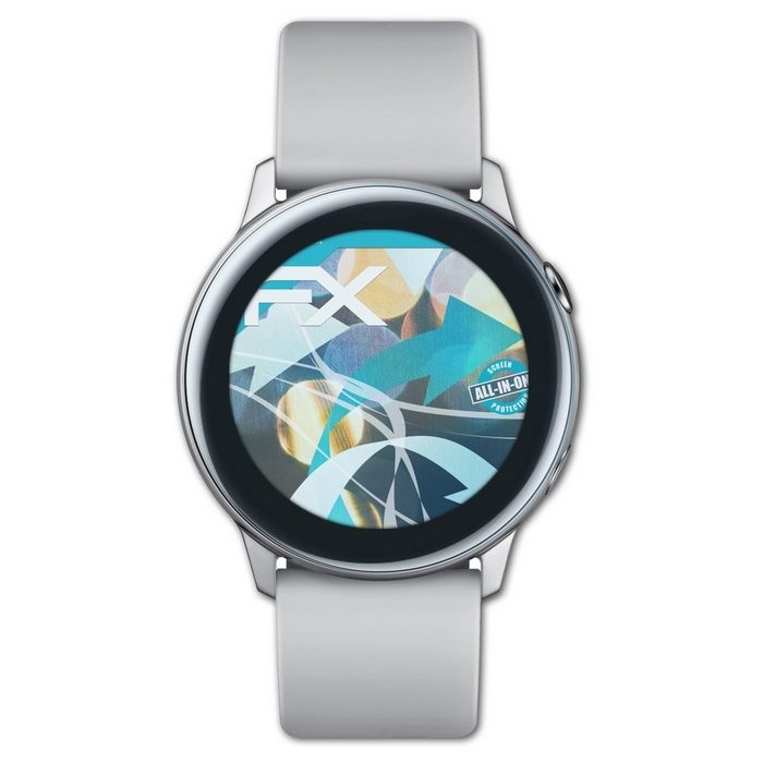 atFoliX Schutzfolie Displayschutzfolie für Samsung Galaxy Watch Active (3 Folien) Ultraklar und flexibel
