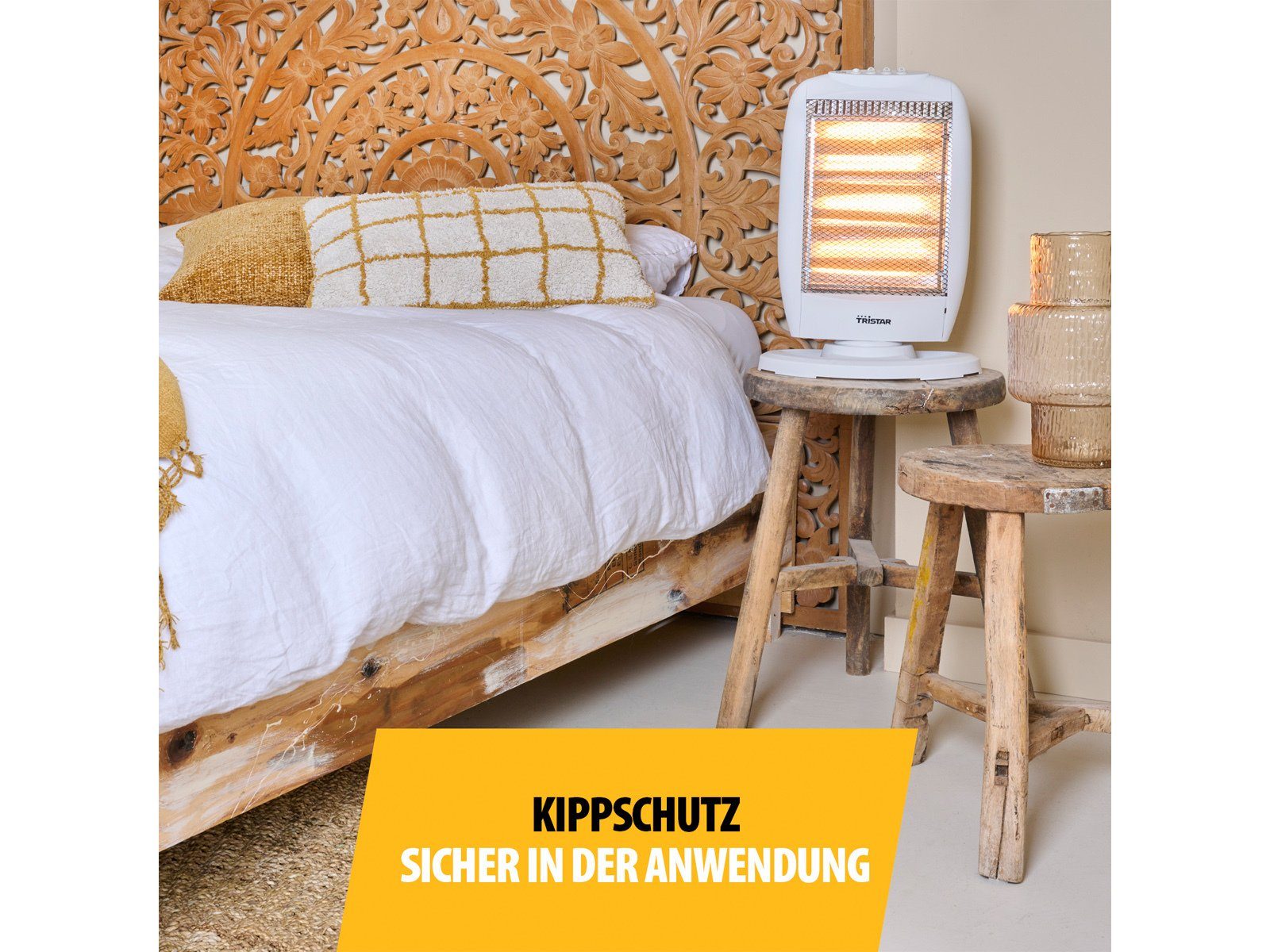 Tristar Heizlüfter, 1200 W, 2er SET Halogen Elektroheizer Warmluftheizung für kleine Räume